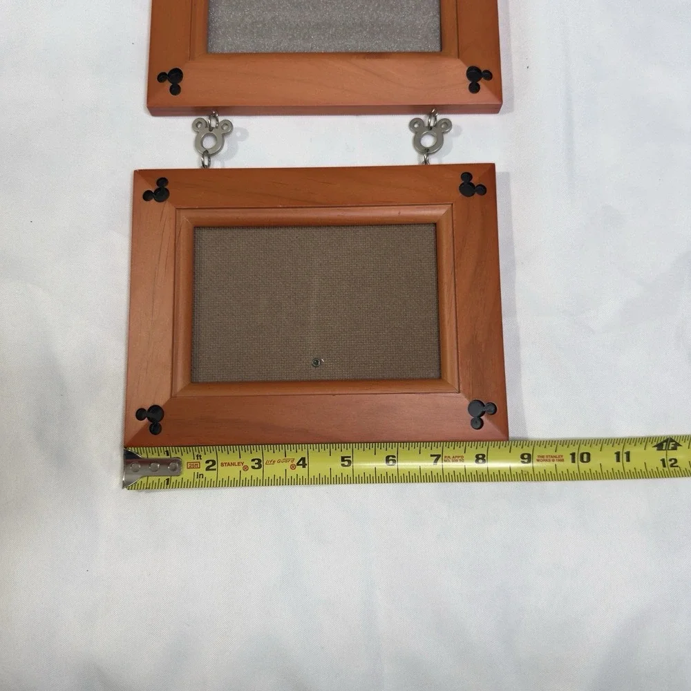 Disney Parks Wood Hanging Picture Frames 3 4x6 Mickey Mouse Charms Links Chain